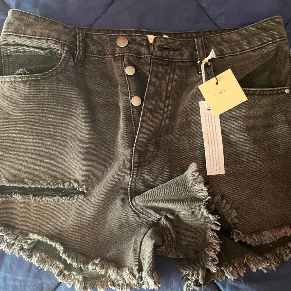 Brand new black jean shorts
